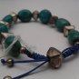 Genuine Turquoise Stone & Sterling Silver Bead Bracelet