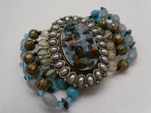 Chunky Turquoise and Bead Bracelet