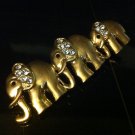Family of Three Elephants Brooch Costume Jewelry
