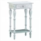 Distress White Carve Side Table
