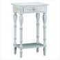 Distress White Carve Side Table