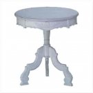 Distress White Wood Round Table