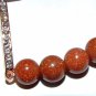 Gold Sand Sunstone Quartz Sitara Sideways Cross Bracelet 7.5"