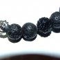 Black Lava Stone Stretch Bracelet W/ Buddha 7.75"