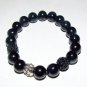 Black Onyx Stretch Bracelet W/ Buddha 7.50"