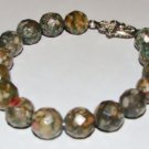 Unisex 12 mm Gray Leopardskin Jasper Hamsa Bracelet 8.0" Stretch