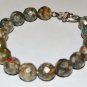 Unisex 12 mm Gray Leopardskin Jasper Hamsa Bracelet 8.0" Stretch