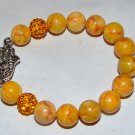 Yellow Turquoise Stretch Hamsa Bracelet 7.25"