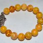 Yellow Turquoise Stretch Hamsa Bracelet 7.25"