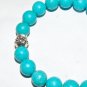 10 MM Turquoise Stretch Four-Sided Buddha Stretch Bracelet 7.5"