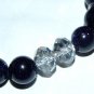 Blue Sand Sunstone Quartz Sitara Staras Heart Charm Stretch Bracelet 7.25"