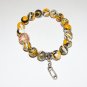 Multi-Color Turkish Turquoise Stretch Bracelet With Safety Pin Dangle Charm 7.10"
