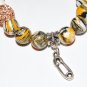 Multi-Color Turkish Turquoise Stretch Bracelet With Safety Pin Dangle Charm 7.10"