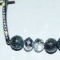 Black Labradorite Sideways Cross Crystal Stretch Bracelet 7.50"