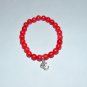 Unisex 8 mm Red Turquoise 7.5" OM Stretch Bracelet