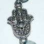 Men's Green 10 mm Tree Agate Hamsa Stretch Bracelet 8.0"