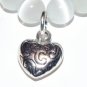White Cat's Eye Mexican Opal Stretch Bracelet with Antique Silver-Tone Puffed Heart 7.00"
