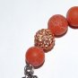 Unisex 10 MM Red Agate Hamsa Stretch Bracelet 8.0"
