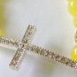 Yellow Jade Sideways Cross Stretch Bracelet 7.25"