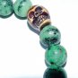 Men's Ruby Zoisite Three Yak Bone Skull Stretch Bracelet 8.0"