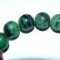 Men's Ruby Zoisite Three Yak Bone Skull Stretch Bracelet 8.0"