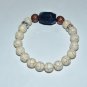 White Howlite Green Agate Nugget Stretch Bracelet 7.50"