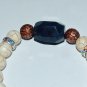 White Howlite Green Agate Nugget Stretch Bracelet 7.50"