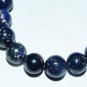 Blue Lapis Lazuli in Copper 10 MM Stretch Bracelet with Multi-Color Accent Crystals 7.25"