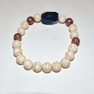 Men's White Howlite Green Agate Nugget Stretch Bracelet 8.00"