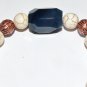 Men's White Howlite Green Agate Nugget Stretch Bracelet 8.00"
