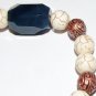 Men's White Howlite Green Agate Nugget Stretch Bracelet 8.00"