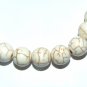 Men's White Howlite Green Agate Nugget Stretch Bracelet 8.00"