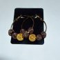 Handmade 50 MM Hoop Earrings with Gold and Brown Mesh Spacer Beads