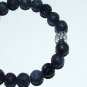 Black Lava Stone Stretch Bracelet W/ Buddha  8.0"