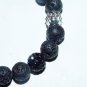 Black Lava Stone Stretch Bracelet W/ Buddha  8.0"
