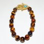 Men's 10 MM tiger's Eye Hamsa Stretch Bracelet 8.0"