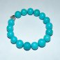 Unisex 12 MM Sleeping Beauty Blue Turquoise Stretch Bracelet With Two-Sided Buddha 8.0"