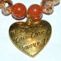 Gold Sand Sunstone Quartz Sitara Heart Charm Bracelet 7.25"