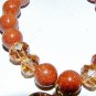 Gold Sand Sunstone Quartz Sitara Heart Charm Bracelet 7.25"