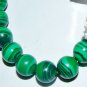 Green Malachite Sideways Cross stretch Bracelet 7.25"