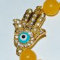 Light Orange 10 MM Jade Hamsa Stretch Bracelet 7.25"