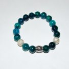 10 MM Azurite Chrysocolla "Live. Laugh, Love" Stretch Bracelet 7.25"