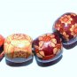 Handmade Wooden Hand Painted Drum Bead Silver Plated Earrings 80 MM