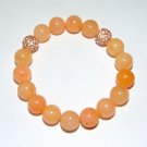 Women's 10 MM New Jade Stretch Bracelet With Two Stations Of Swarovski Spheres 7.10"