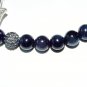 Blue Sand Sunstone Quartz Sitara Staras Hamsa Charm Stretch Bracelet 7.50"