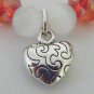 Women's White 10 MM Cat's Eye Mexican Opal Stretch Bracelet with Antique Silver-Tone Heart 7.25"