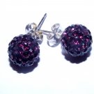 10 MM Purple Swarovski Crystal Pave Sphere Stud Earrings