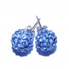 10 MM Periwinkle Blue Swarovski Crystal Pave Sphere Stud Earrings