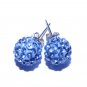 10 MM Periwinkle Blue Swarovski Crystal Pave Sphere Stud Earrings