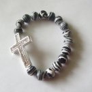 Unisex 10 MM Turkish Turquoise Sideways Cross Stretch Bracelet 7.50"